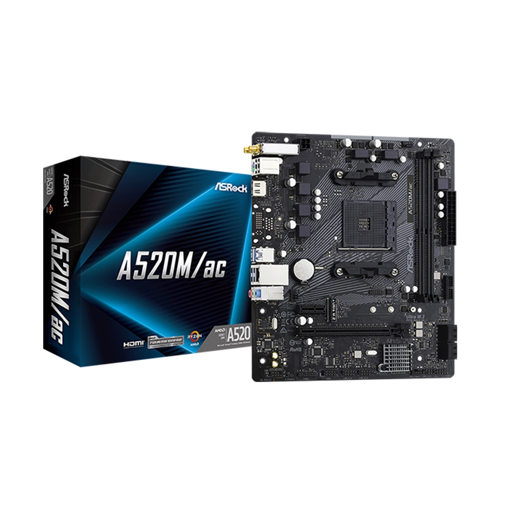 [Full VAT] Combo Mainboard Asrock A520M/ac + CPU R5 5500 - Hàng mới 100% - Bảo hành 36 Tháng