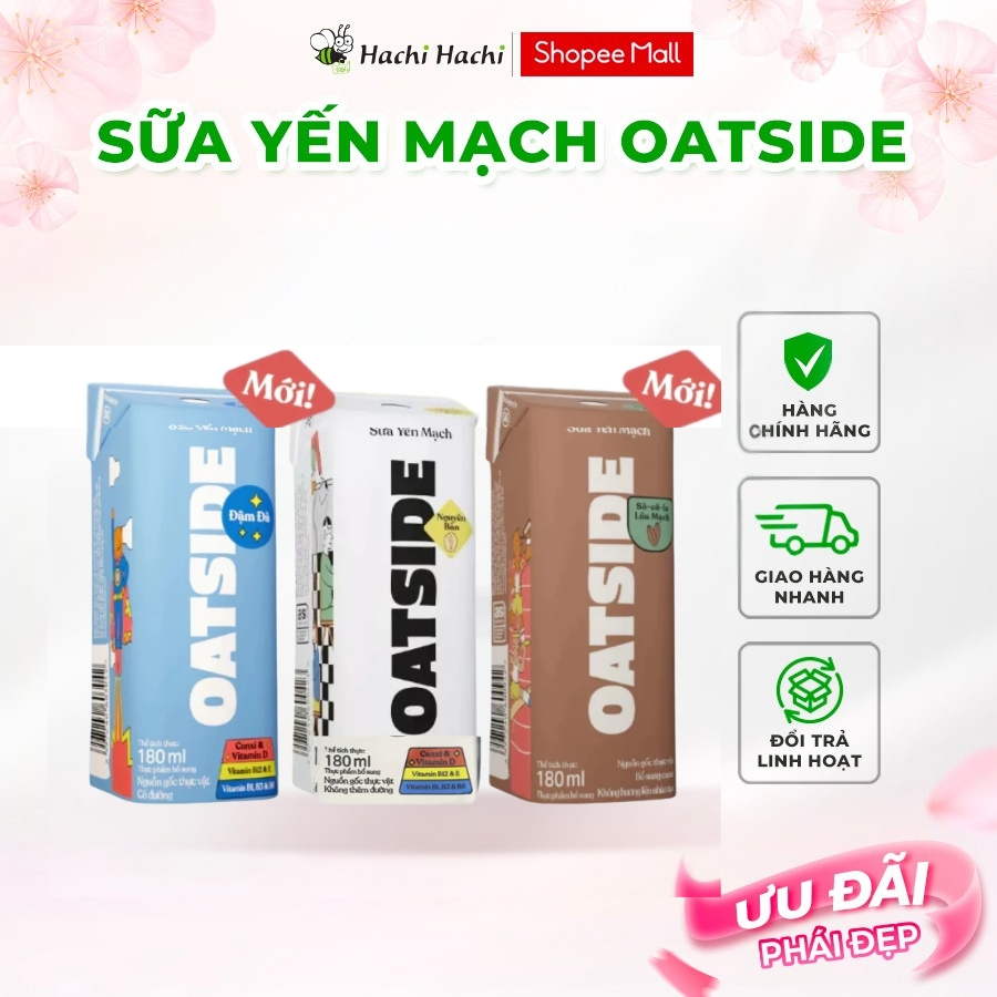 Sữa yến mạch vị nguyên bản, đậm đà, socola OATSIDE 115ml/180ml/200ml - Hachi Hachi Japan Shop
