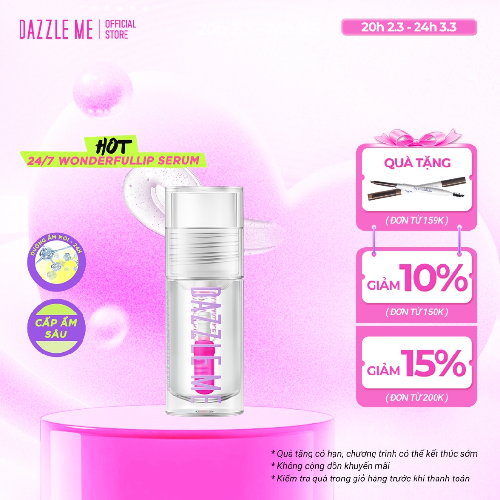 Son Dưỡng môi DAZZLE ME Serum Dưỡng Môi Lip Serum 24/7 Dưỡng Ẩm, Làm Mềm Môi Wonderfullip Serum 2g