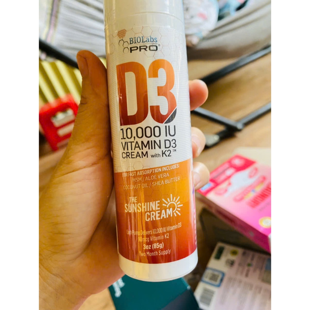 Kem dưỡng body mỹ phẩm BIOLABS PRO All Natural Vitamin D3 10000IU Vitamin D hỗ trợ tự nhiên 85g