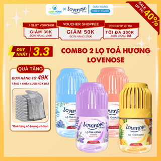 Combo 2 lọ tinh dầu tỏa hương thơm LOVENOSE thế hệ mới 180ml, Sáp thơm khử mùi nhà vệ sinh