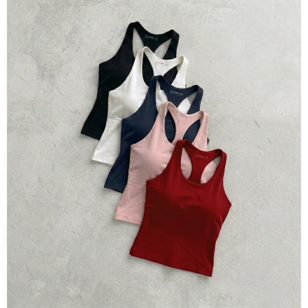 Áo Cổ Yếm HT Apparel Clara Top - Áo Cổ Yếm Gym, Yoga, Pilates, Chiết Eo Tôn Dáng, Hai Lớp Sẵn Mút, C