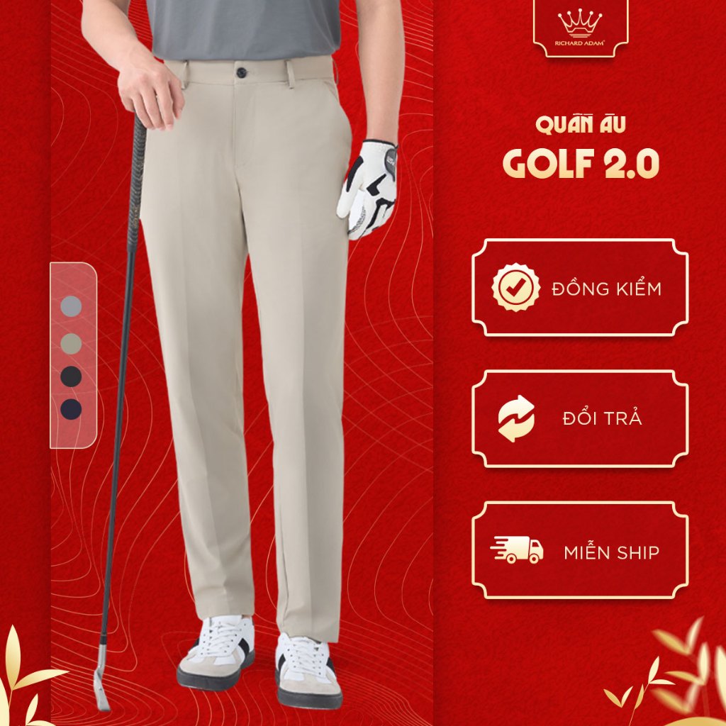 Quần Âu Golf Nam Richard Adam Vải Polymide Mềm Mại, Co Giãn, Thoáng Mát, Anti UV, Ống Suông QG210624