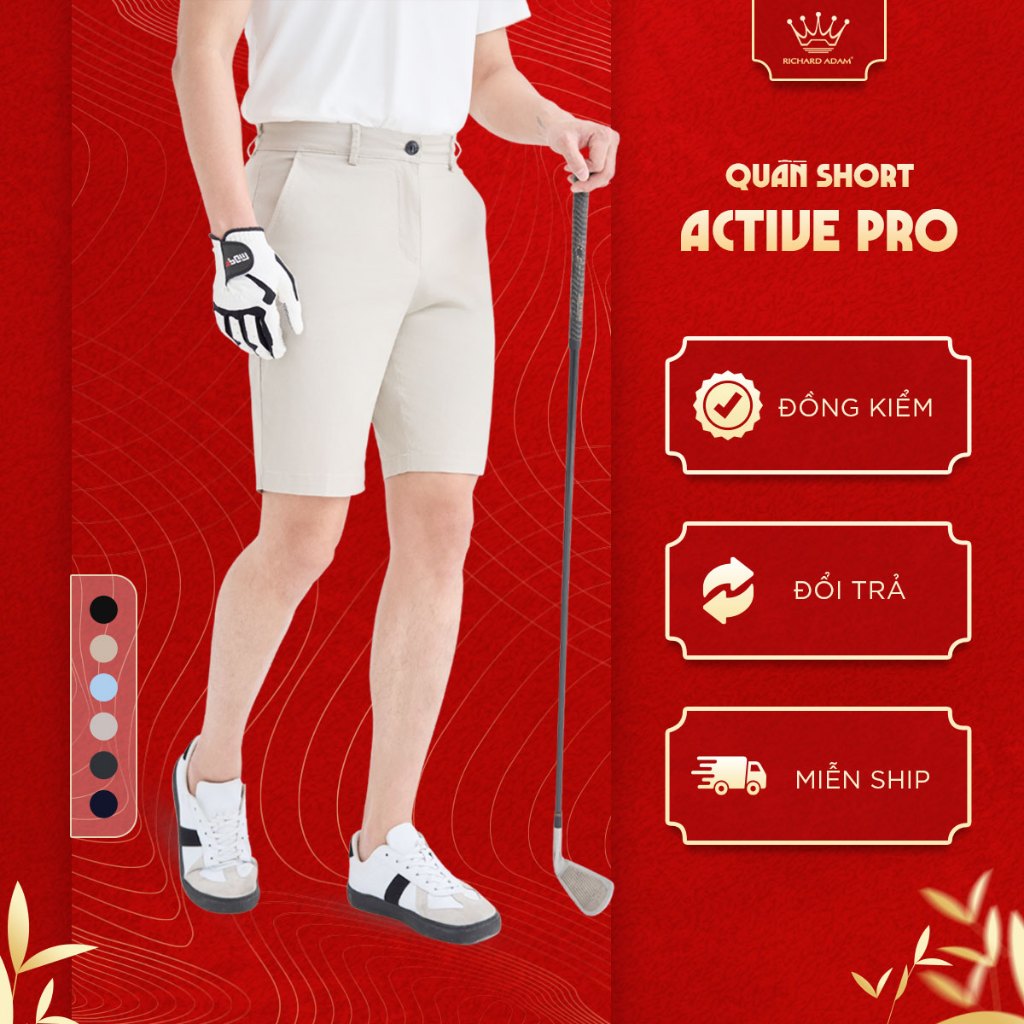 Quần Short Kaki Nam Richard Adam Vải Viscose Co Giãn, Mềm Mại, Thấm Hút, Dáng Thể Thao QS190325