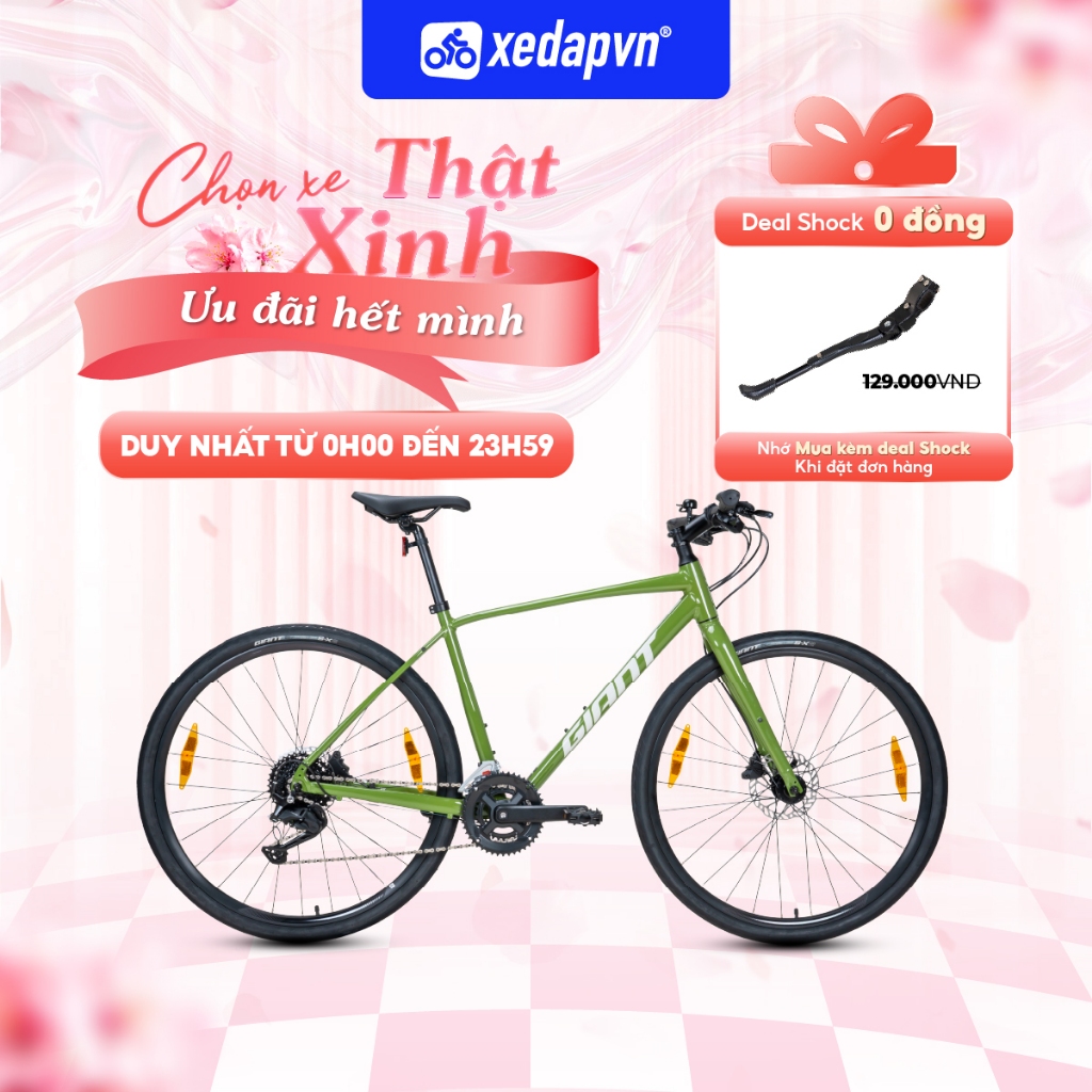 Xe Đạp Đường Phố GIANT Escape 2 Disc 2025 – Bánh 700C, 21 Tốc Độ, Phù Hợp Người Cao 1m60–1m80 | xeda