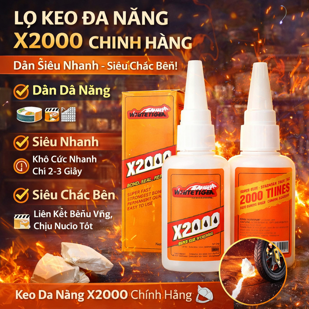 Keo Dán X2000 Chính Hãng – Keo Đa Năng Siêu Dính, Khô Nhanh, Dán Cực Tốt Trên Mọi Bề Mặt