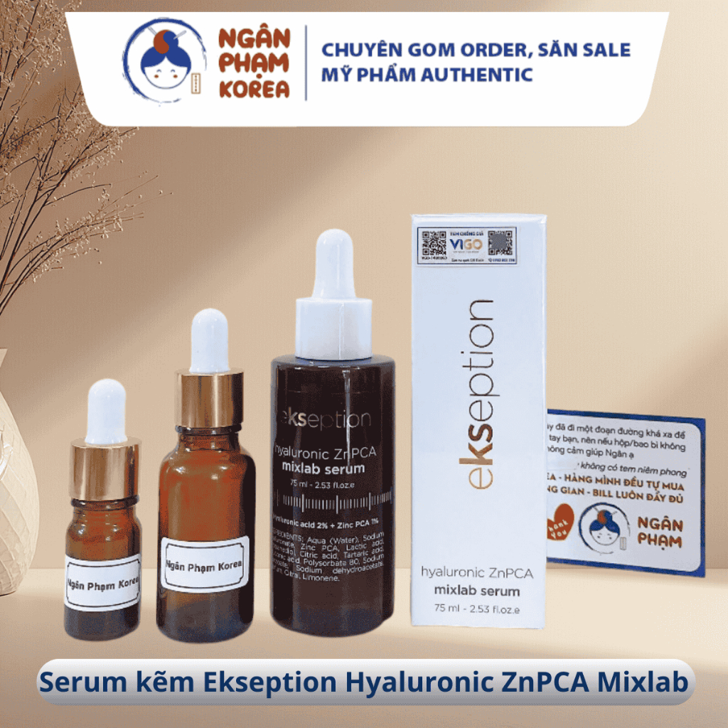 Serum Kẽm Giảm Mụn Kiểm Soát Nhờn Ekseption Hyaluronic ZnPCA l l Ngân Phạm Korea