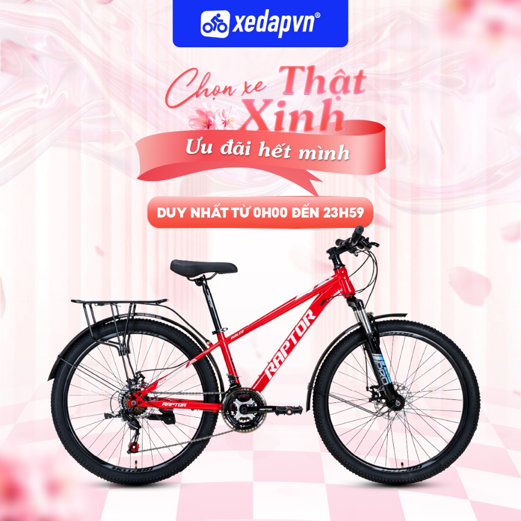 Xe Đạp Touring RAPTOR Rally – Bánh 24/26/27.5", Phanh Đĩa, 21 Tốc Độ – Phù Hợp Người Cao 1m35–1m75 | xedapvn