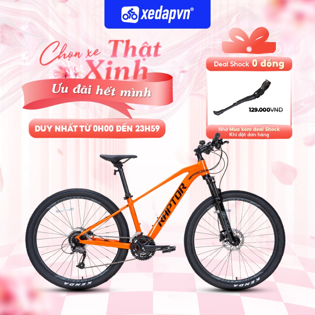 Xe Đạp Địa Hình RAPTOR EVO – Bánh 27.5", 27 Tốc Độ – Cho Người Cao 1m60–1m80 – Phanh Đĩa, Nhún Êm | xedapvn