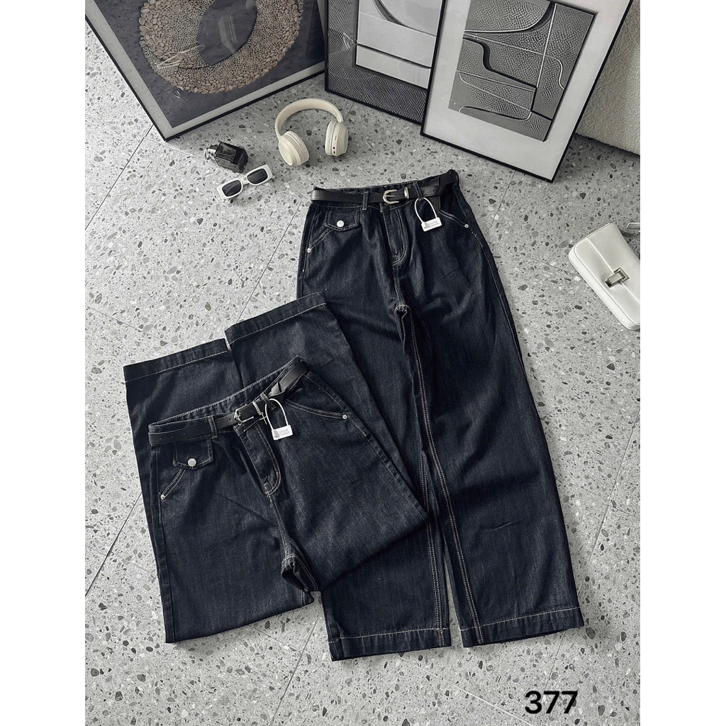 Quần Suông Xanh Đen Bigsize nữ 55-90kg , Quần Ống Rộng Bigsize Nữ