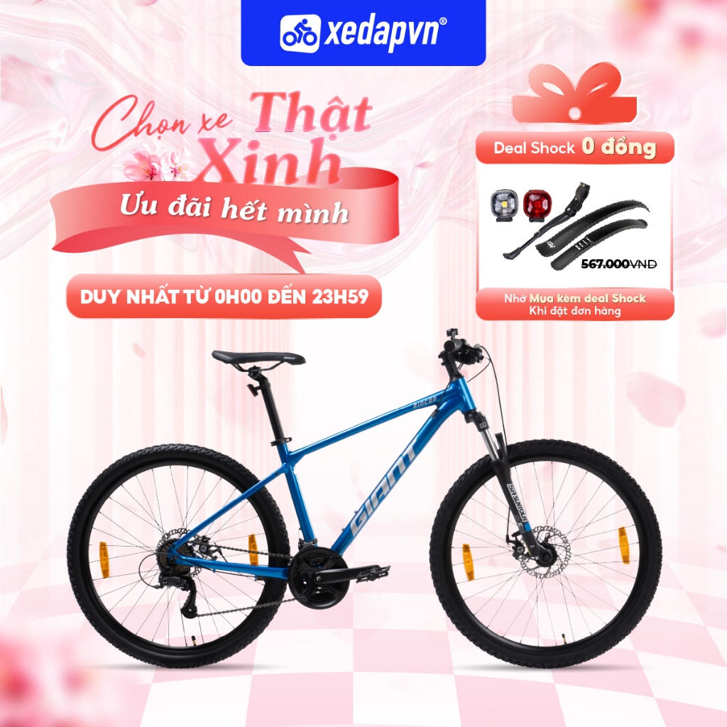 Xe Đạp Địa Hình MTB GIANT RINCON 2 – Bánh 27.5", 21 Tốc Độ, Phanh Đĩa – Phù Hợp Người Cao 1m60–1m80 | xedapvn