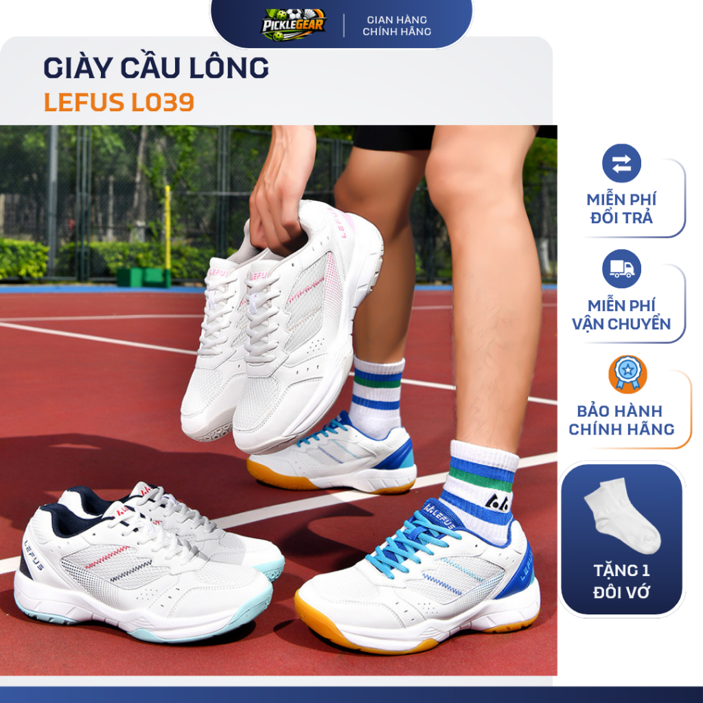 [Ship hoả tốc] Giày Cầu Lông Lefus L039 ,nhẹ, ôm chân ,cày sân bê tông - hàng lefus chính hãng