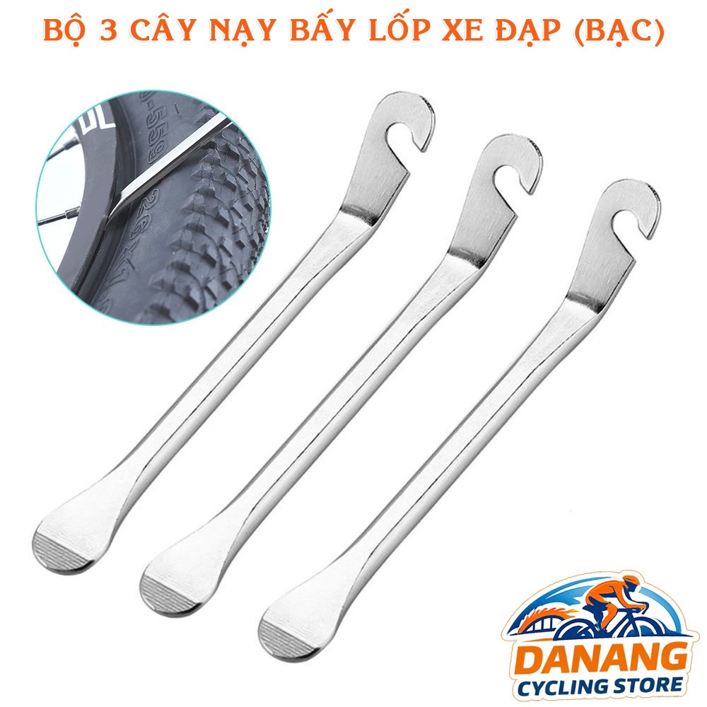 Bộ 3 Cây Nạy Lốp Xe Đạp Màu Bạc – Dụng Cụ Tháo Vỏ