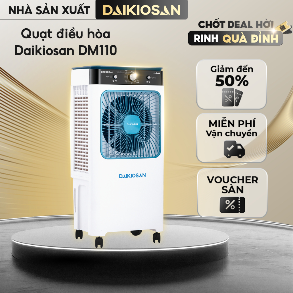 Quạt Điều Hòa Daikiosan DM110 Làm Mát Lên Đến 30m2 Tích Hợp Công Nghệ Ag+ Máy Nhỏ Gọn
