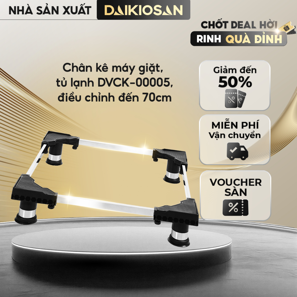 Chân Kê Máy Giặt Tủ Lạnh Daikiosan INOX Cao Cấp Nhiều Kích Cỡ Có Thể Điều Chỉnh