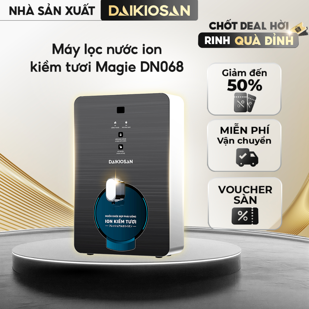 Máy Lọc Nước DAIKIOSAN DN068 DN070 Dùng Biến Đổi Nước Máy RO Thành Nước ION Kiềm Tươi Magie