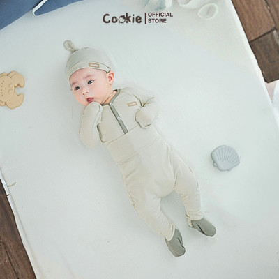 Set Newborn COOKIE Cài Giữa Kèm Mũ Cho Bé Size Từ 0 Đến 1 Tháng 2026