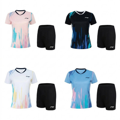 Bộ Quần Áo Cầu Lông (4 màu) Thể Thao Nữ Li-Ning Badminton P-AATV044-1V, -2V, -4V, -5V
