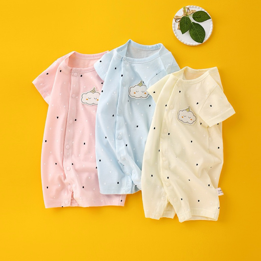 Bodysuit, body đùi cộc tay, bộ đồ liền thân cho bé sơ sinh 100% cotton mềm mát, thoáng khí