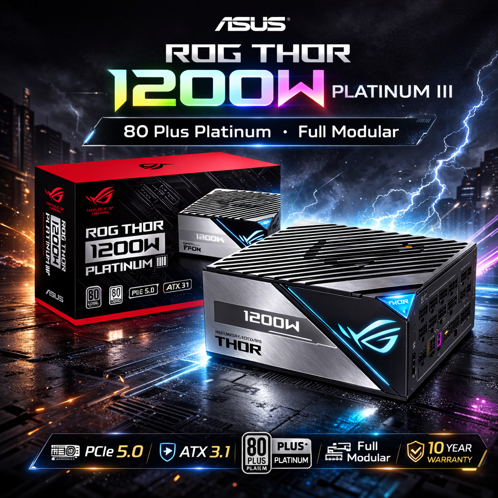 Nguồn Máy Tính ASUS ROG THOR 1200W 80 Plus Platinum III | Chính hãng