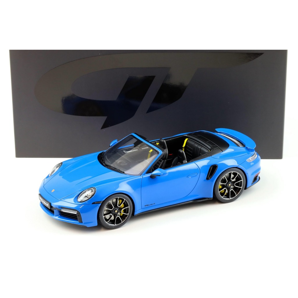 Mô hình xe cao cấp Porsche 911 (992) Turbo S Convertible 2020 Shark Blue tỉ lệ 1:18 GT Spirit GT441