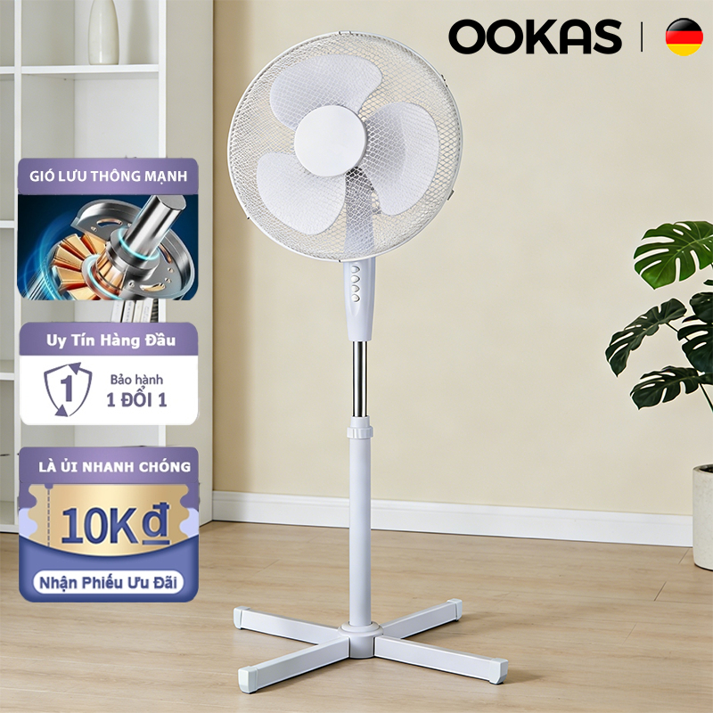OOKAS Quạt đứng 3 cánh Công suất thấp gió mạnh tiếng ồn thấp