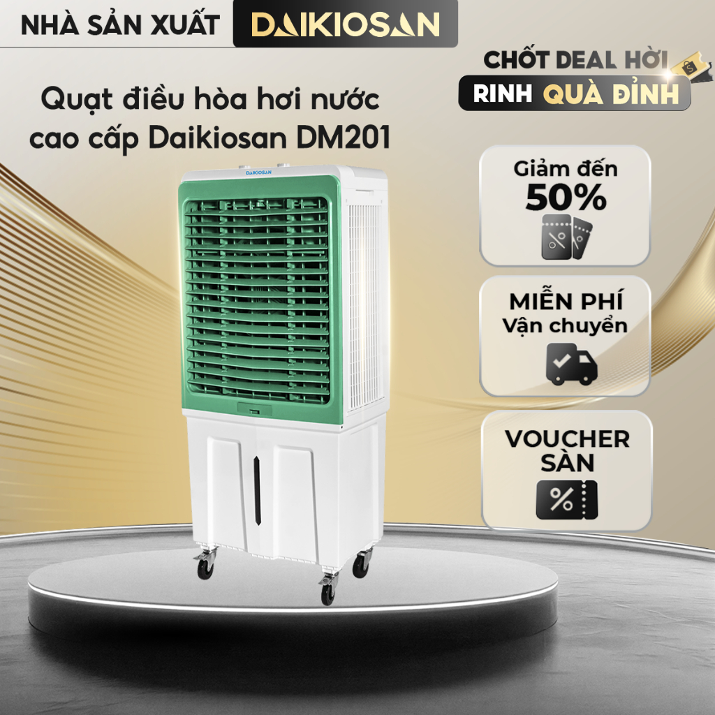Quạt Điều Hòa Daikiosan DM201 Công Nghệ Khử Mùi Diệt Khuẩn Kèm Đá Khô – Hàng chính hãng