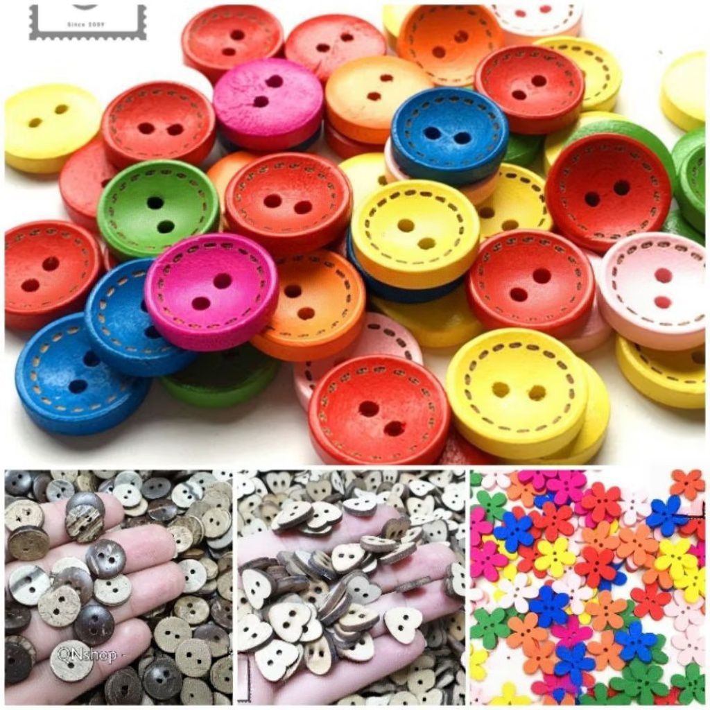 14-20 cúc áo gỗ nhiều hình