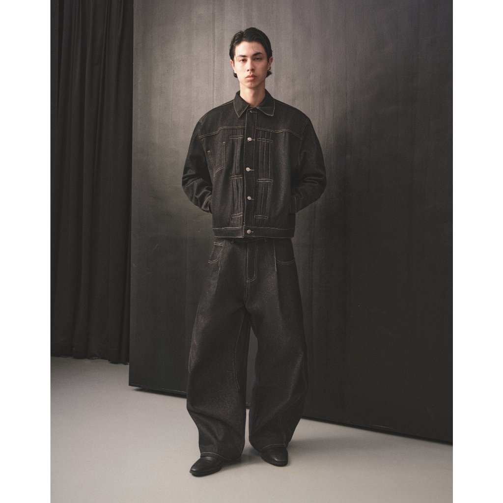 AGOB - QUẦN DENIM XẾP LI ỐNG RỘNG - TIMMY DENIM PANTS