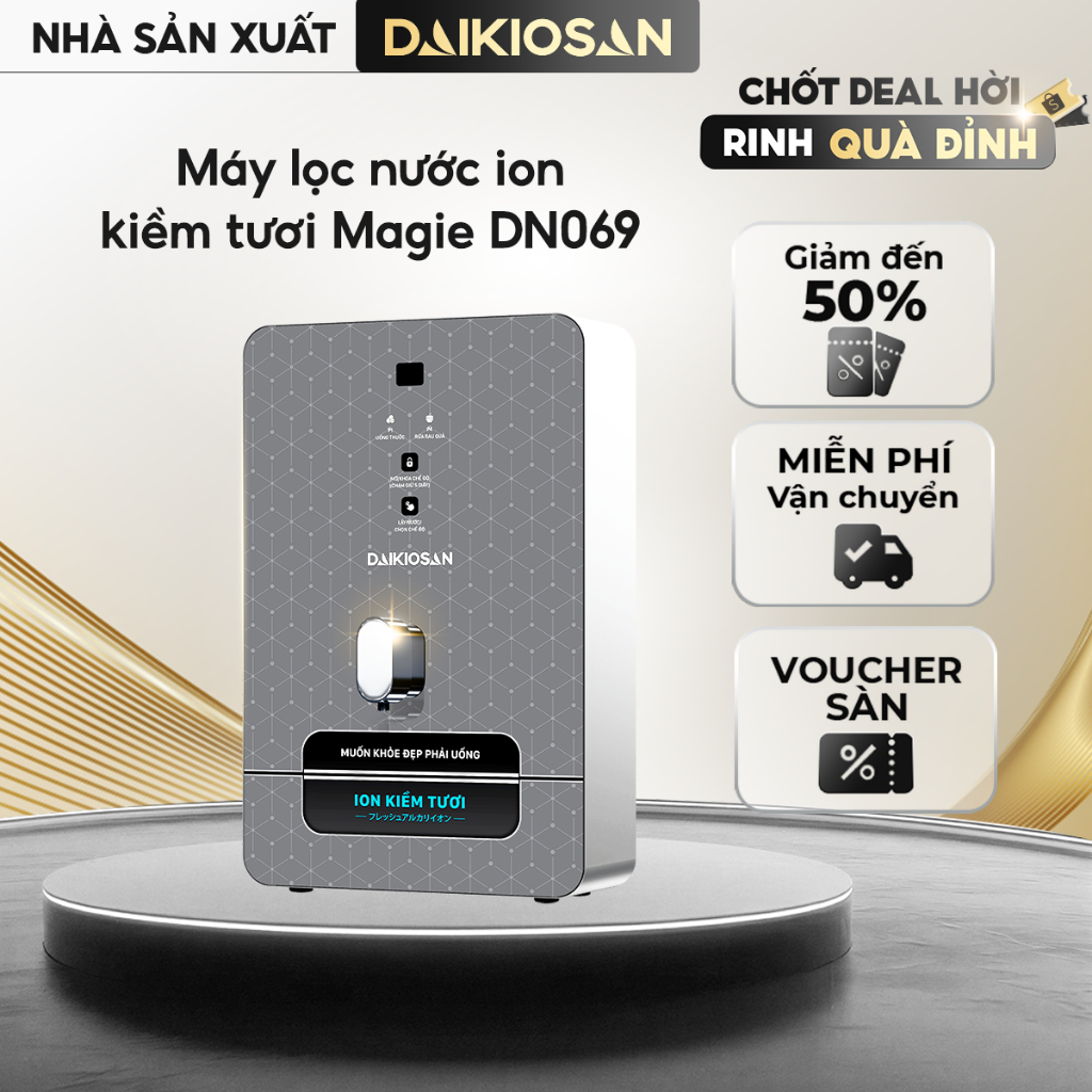 Máy Lọc Nước Daikiosan DN069 Biến Đổi Nước RO Thành Nước ION Kiềm Có Từ Trường – Hàng chính hãng