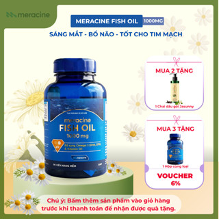 Viên uống dầu cá Omega 3 - Meracine Fish Oil hỗ trợ sáng mắt, bổ não, tốt cho tim mạch (hộp 90 viên)