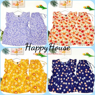 Đồ tole nữ mặc nhà, Bộ Lanh Trung Niên Quần Lửng Áo Cổ Tròn Tay Cánh Tiên 45-85kg VNXK F21 cao cấp - Happyhouse93