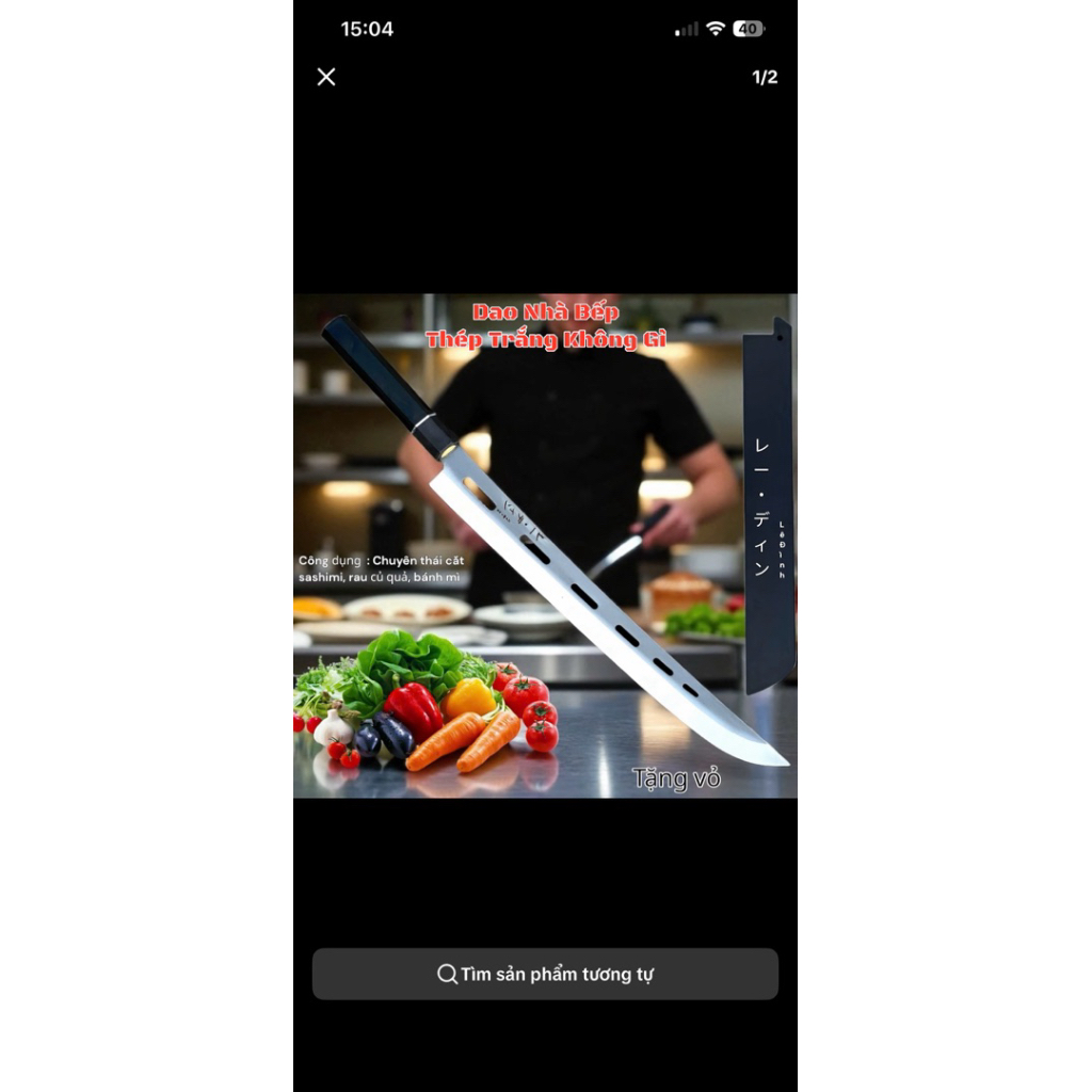 Dao ITC R vàng phi lê cắt thái thực phẩm cá hồi sashimi thép không gỉ cao cấp dao bếp Nhật cao cấp