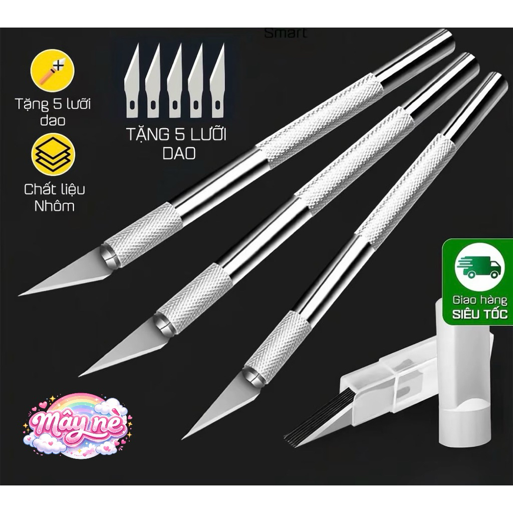 Dao cắt giấy cán nhôm tỉa washi . Sticker,unbox , cạo đều lột tỏi hoặc dùng đính đá tranh đính đá không cần sáp