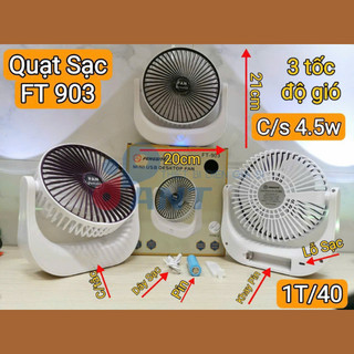 QUẠT SẠC ĐỂ BÀN USB KY-903 -TRẮNG