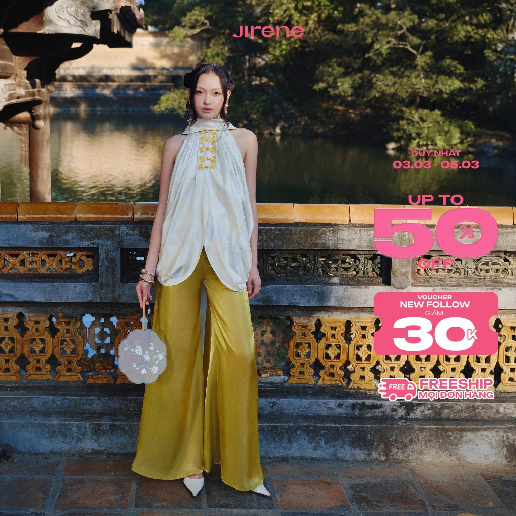 Jirene - Quần ống suông vài organza MUHI PANTS