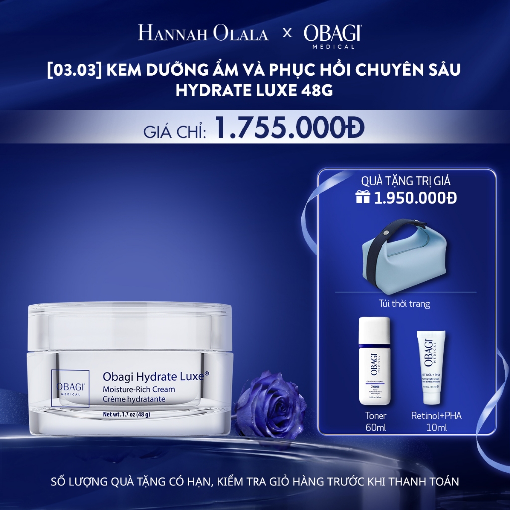 [Hannah x Obagi] Kem Dưỡng Ẩm Giàu Dưỡng Chất Và Phục Hồi Chuyên Sâu Obagi Hydrate Luxe Moisture-Ric