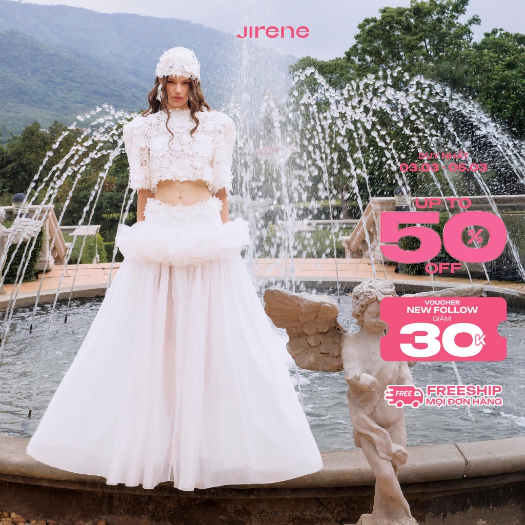 JIRENE - Set áo nữ và chân váy bồng bềnh chất liệu ren cao cấp BLYSS SET