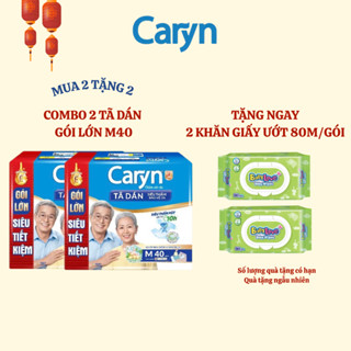 Combo 2 Tã Dán CARYN người lớn siêu thấm, dành cho người hạn chế khả năng đi lại, size M40 gói tiết kiệm