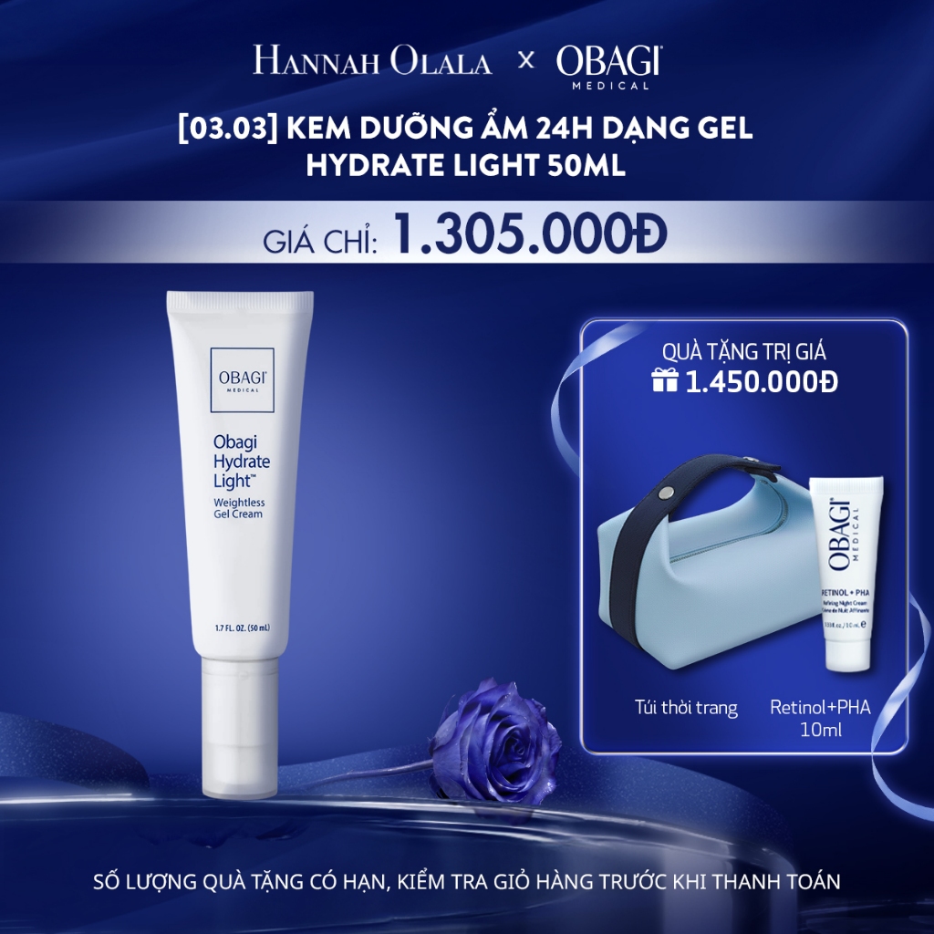 [Hannah x Obagi] Kem Dưỡng Dạng Gel Mỏng Nhẹ Cấp Ẩm Lên Đến 24h Obagi Hydrate Light ™