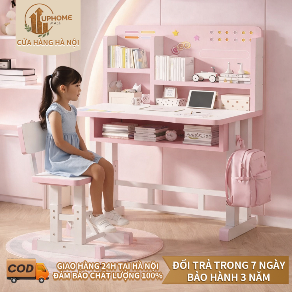 【Ship nhanh Hà Nội】Bàn học cho bé bàn học chống gù size lớn 80cm nâng hạ độ cao tặng nhiều quà