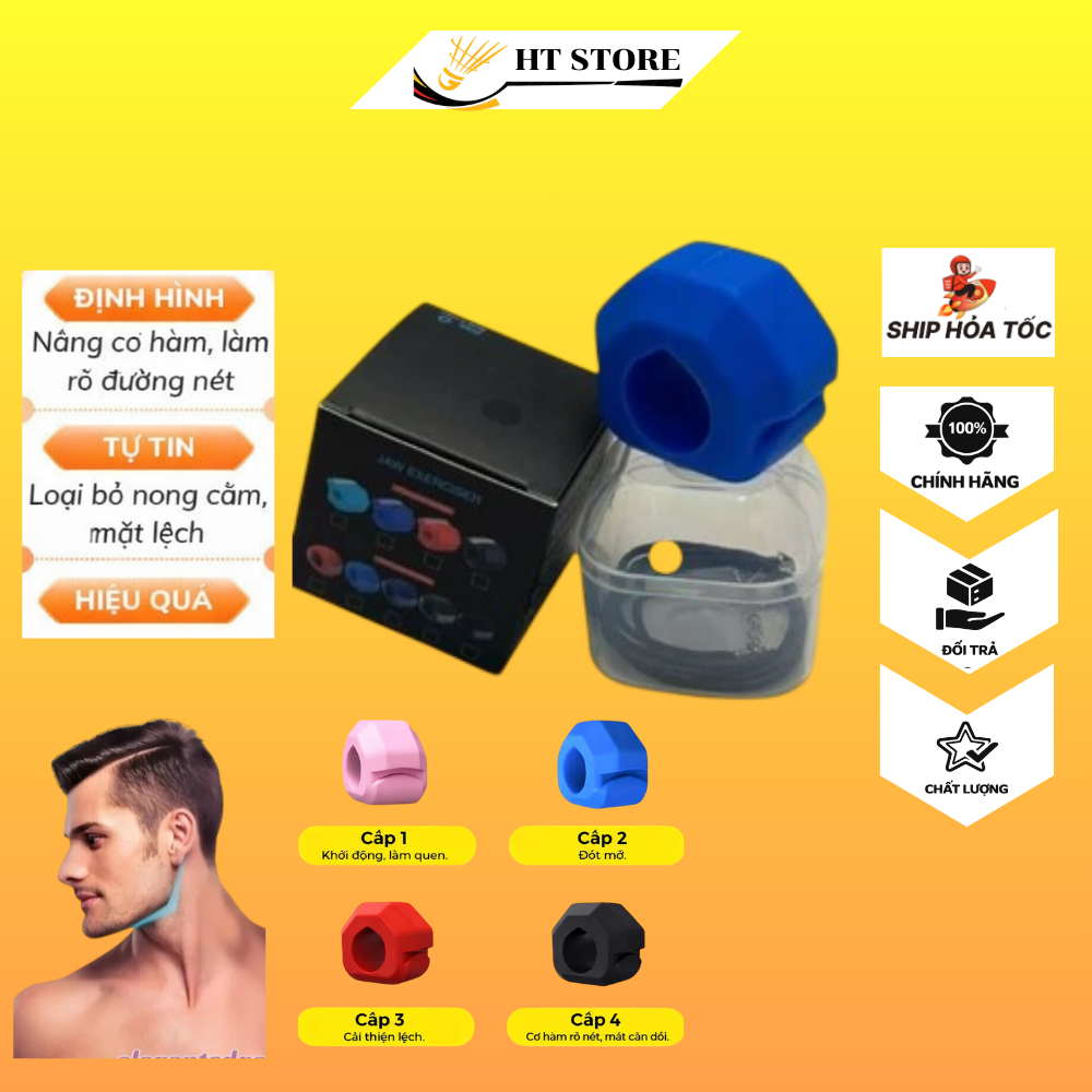 Bóng Tập Cơ Hàm 💎𝑭𝑹𝑬𝑬𝑺𝑯𝑰𝑷💎  Dụng Cụ Tập Chewing, Mewing, giảm mỡ mặt, giảm nọng cằm HT SPORT