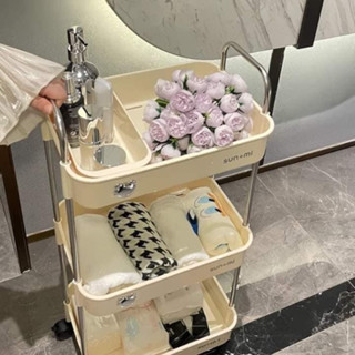 Kệ Gấu Sunmix 3 Tầng Đựng Đồ Đa Năng , Kệ Để Đồ Khay Nhựa Cao Cấp Khung Inox Có Bánh Xe Và Tay Cầm