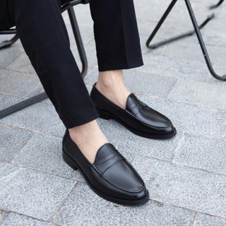 Giày lười nam da bò cao cấp - đế cao su mềm mại êm ái tăng chiều cao 4 đến 5cm ( da bò nguyên tấm )