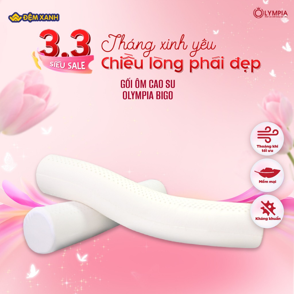 Gối ôm cao su Olympia Bigo 20x95cm