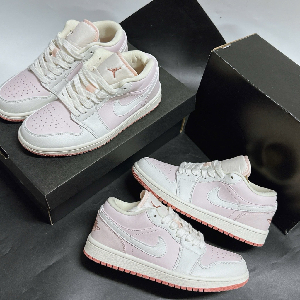[ Hàng Chính Hãng] Giày_sneaker jd 1low hồng kem baby Siêu Xinh