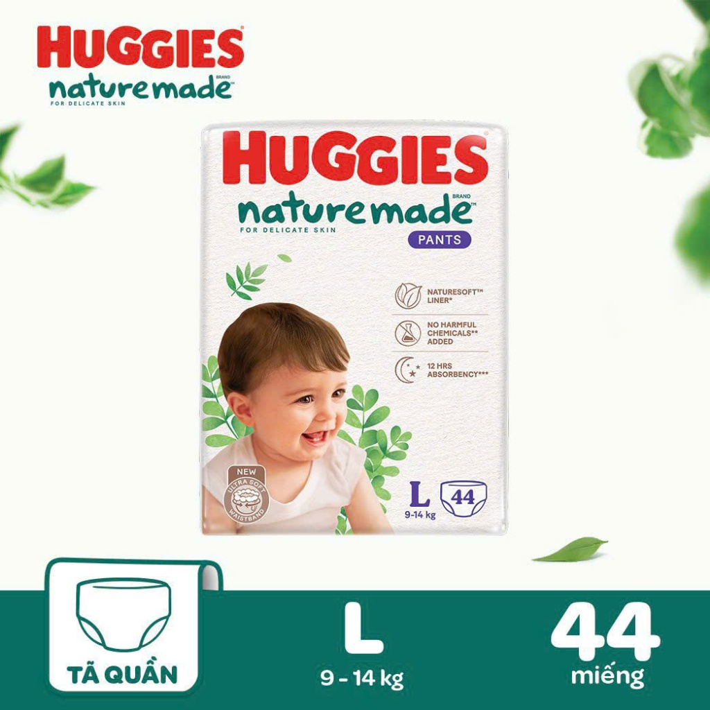 Tã Quần Huggies Nature Made Sợi Tự Nhiên Size M/L/XL/XXL