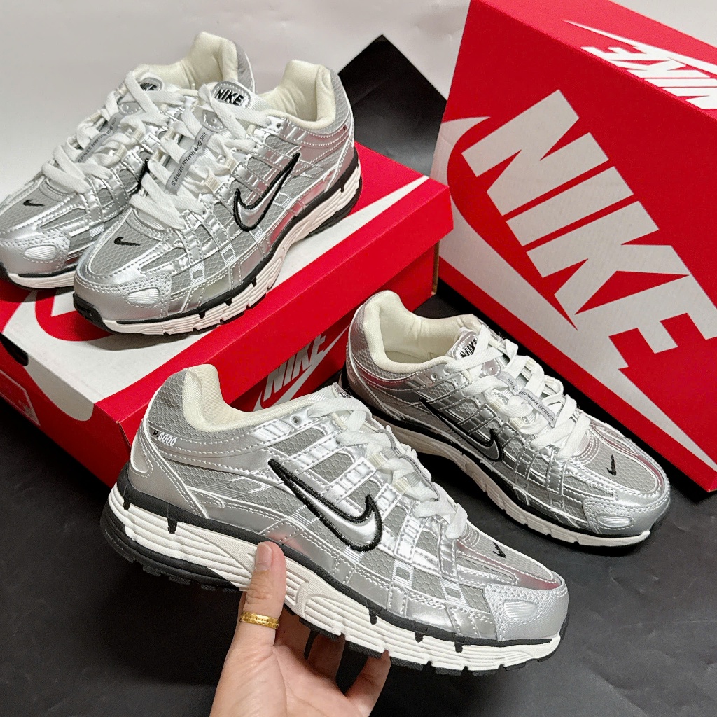 [Chính Hãng] Giày Thể Thao P6000 Bạc Đen Cực Hot Cho Nam Nữ