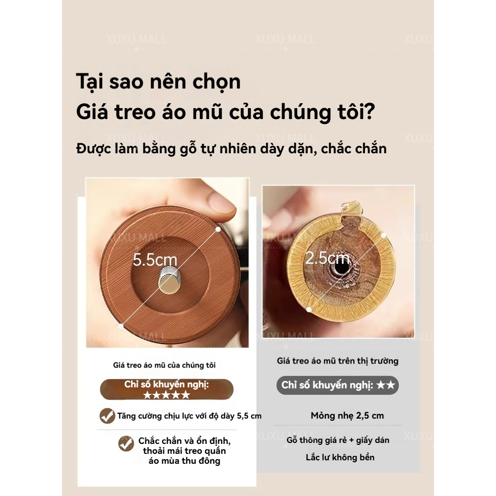 XUXU Giá Treo Quần Áo Gỗ Tự Nhiên Đứng Sàn – Bền Bỉ, Giá Rẻ, Tải Trọng Lớn, Thiết Kế Đẹp | BigBuy360 - bigbuy360.vn