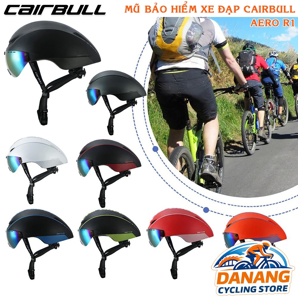 Mũ Bảo Hiểm Xe Đạp Thể Thao CAIRBULL Aero R1 Có Kính Tháo Rời